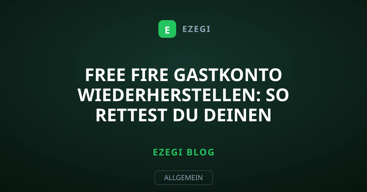 Free Fire Gastkonto wiederherstellen: So rettest du deinen Spielstand
